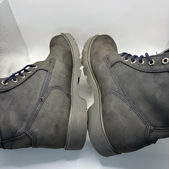 Vintage Timberland Waterproof Work Boots Grey Leather Mens 9.5 M Made in USA Rug main image 8